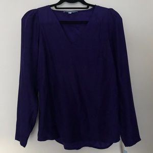 Purple Antonio Melani V-neck Long Sleeve Blouse XS